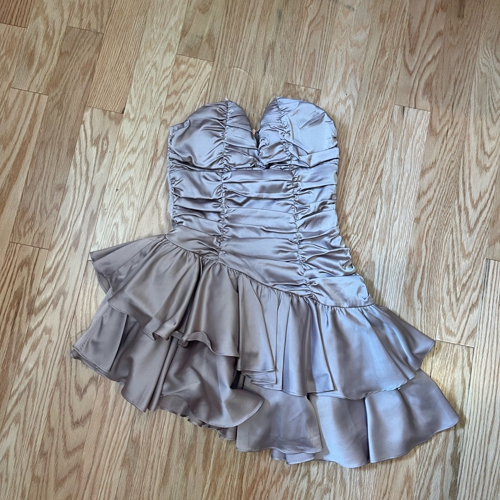 DO+BE Champagne mini dress; small; great condition; super cute and trendy